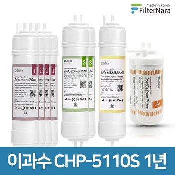 청호나이스 이과수 CHP-5110S 1년 세트 정수기 프리미엄 필터 호환