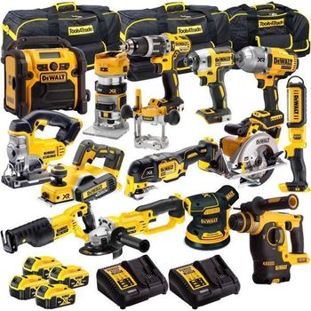 [해외] 영국 디월트 공구박스 Dewalt 18V 14 Piece Power Tool Kit DCD796 DCF887 DCH253 DCG412 DCS380