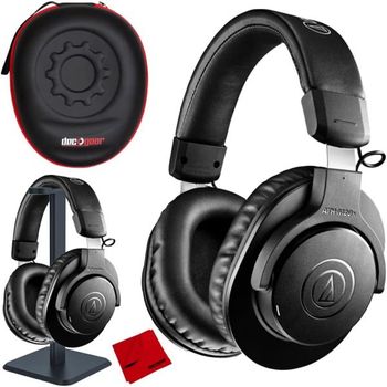 [해외] 오디오 테크니카 헤드폰 ATH M20xBT M20x 블루투스 무선 전문 모니터 Deco Gear 프로 스탠드 하