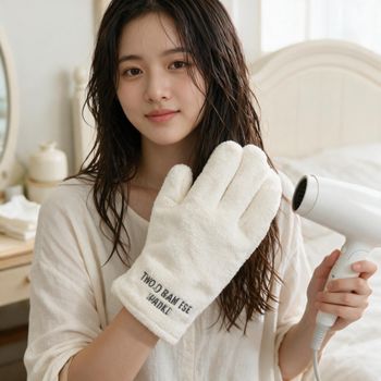 헤어 드라이장갑 극세사 타올 머리말리기 수건 장갑 머리건조 미용