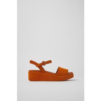 [해외] 캠퍼 플랫폼 누벅 스트랩 샌들 Misia / K200564-035 BROWN