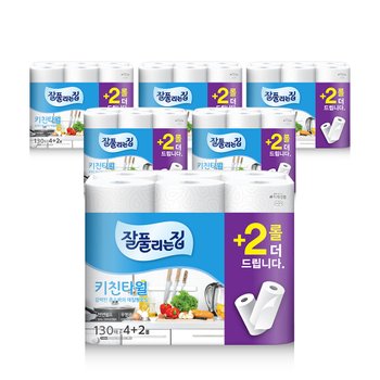 미래생활 잘풀리는집 키친타월 130매x4+2롤x6팩