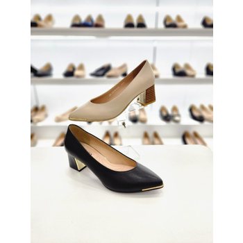 여성 골드 포인트 블록 힐 펌프스 X2HI18PI220 K-040 C-1101 4DA_OD