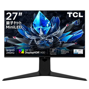 [해외] TCL 양자점 Mini LED 모니터 27인치 27R73Q WQHD 240Hz HVA 패널 1ms 눈부심 방
