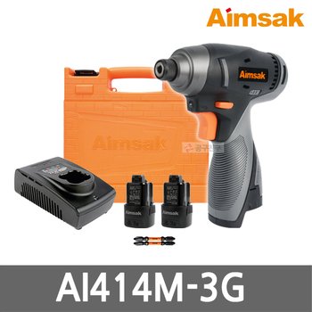 아임삭 AI414M 3G 충전 임팩트 드라이버 14.4V 2.0Ah 배터리 2개 6.35mm (1/4 육각) 임팩드라이