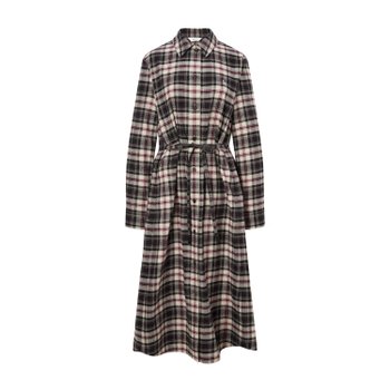 헤지스 여성 [기모] 블랙 체크 셔츠형 원피스 HSDR4DC91BK