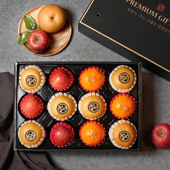 [보자기동봉]청년농부 혼합  6호 5kg (배6과+사과3과+천혜향3과) 과일선물세트