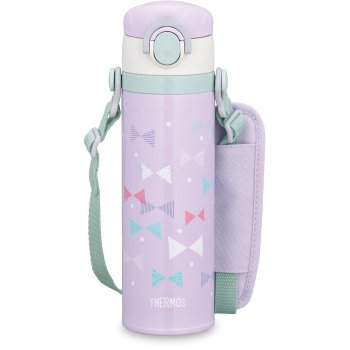 [해외] 테르모스 물통 진공단열 키즈 휴대용 컵 500ml 파스텔 퍼플 스트랩 포