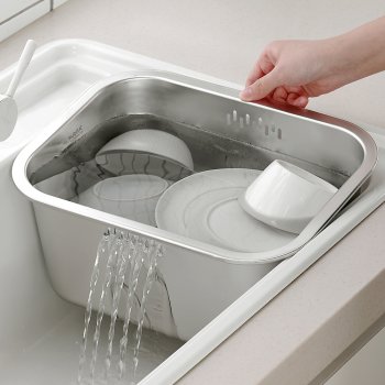 리본제이 무디타 304 올스텐 사각 설거지통 10L / 대용량 물빠짐 설거지통