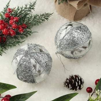 글리터 MSP747M8 장식볼 로열실버 2p(10cm) (자이크)