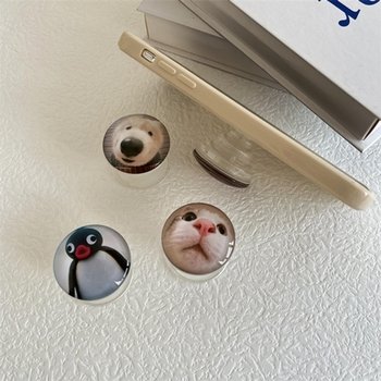 스마트폰 핸드폰 그립 휴대폰 거치대 강아지 핑구 밈 폰 핑거 스...