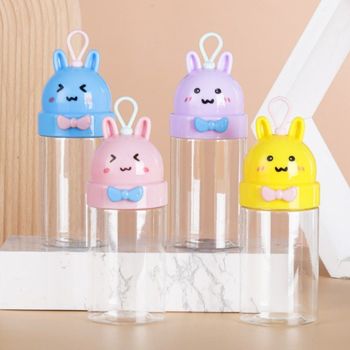 PVC용기 (윙크 원기둥형 토끼) 250ml (색상혼합) (10개 묶음) 용기 밀폐 진공밀폐 바퀜 웩유리