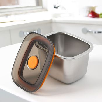 전자레인지 직사각 스텐 밀폐용기 450ml 반찬통