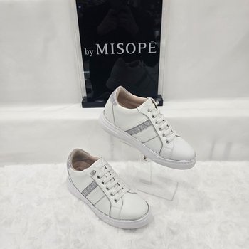 By 여성 사선 디테일 키높이 스니커즈 112HT410TT003 WHITE 3 JJ