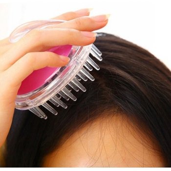 ( )지압봉 마사지볼 두피 마사지기 실리콘 헤어 샴푸 브러쉬 빗 각질관리