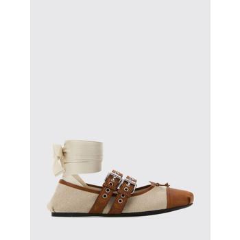 [해외] 26SS 미우미우 플랫 슈즈 5F608EF0053ZMK F0C4Z Natural