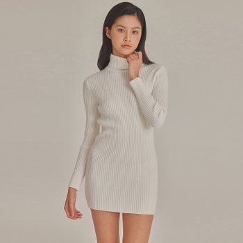 탑걸 RIBBED HIGH NECK KNIT MINI DRESS_T423DS500