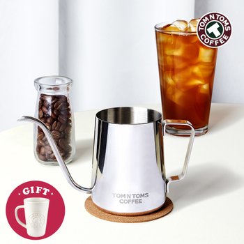 EASY INDUSTRY&TRADE CO.,LIMITED [화이트그란데 머그컵 증정] 탐앤탐스 핸드드립 포트