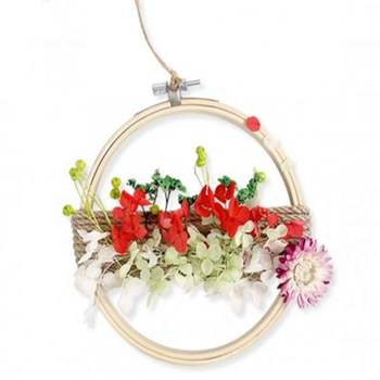 (TD) 프리저브드 플라워 자수틀 리스 만들기 -1인 프리져브드 천일화 드라이플라워 보존화