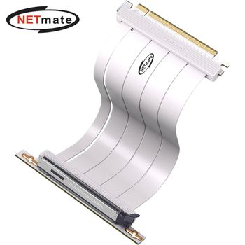 Netmate 923MPU97 PCIe 5.0 꺾임형 그래픽카드 라이저 케이블(화이트) 20cm