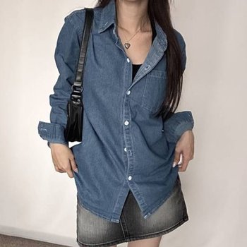 IS 바바무드 연청 XL 청 4 데님셔츠 2컬 (WFH6QHW)