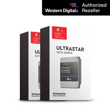 Western Digital 공식판매원 WD ULTRASTAR HA340 3.5 4TB 7200RPM 2PACK HDD 하드디스크 WUS721204BLE6L4