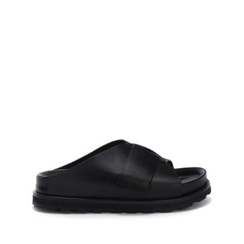 질샌더 플랫폼 가죽 슬라이더 샌들 J44WX0007P0503