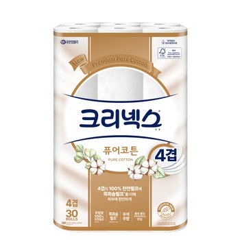 온)크리넥스 4겹 퓨어코튼 25M-30롤