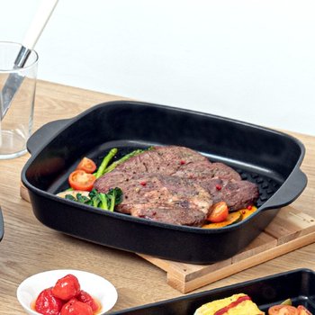 퀸센스 블랙 사각 그리들팬 28cm 인덕션 겸용