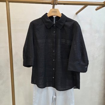 크레송 오픈형 오버핏 블라우스 ODCPBPC7A_DG_DG