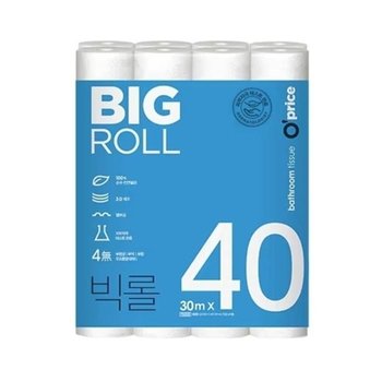 킴스클럽 OPRICE 빅롤화장지 3겹 30m( 40롤 1팩) 두루마리휴지/J