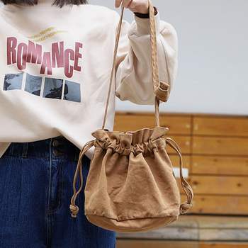 복조리 SXU004M0 캔버스 크로스백 브라운 숄더백