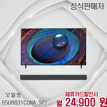 LG 사운드바증정 울트라 UHD 65인치 TV 65UR831C0NA_SP2 60개월 37900