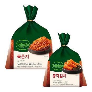 lTVl비비고 묵은지 1.5KG+비비고 총각김치 900G