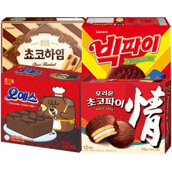 인기과자4종 초코파이 468g+오예스 360g+초코하임284g+빅파이324g_