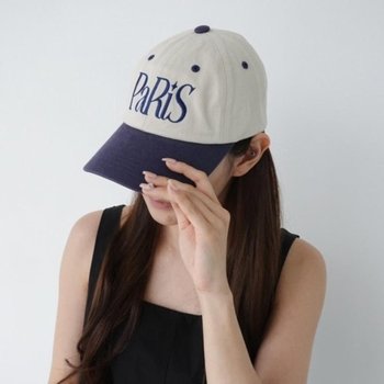 KMC14EE나리애 볼캡 배색 여성 투톤 면 모자 레터링_18164251_597559