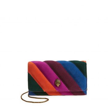 [해외] Kurt Geiger London 커트 기거 런던 엑스트라 미니 소호 퀼티드 컬러블록 스웨이드 클러치 75978