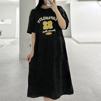 유니크 케파빌리티 오버사이즈 하프티원피스룩 원피스 롱원피스 여름원피스 홈원피스