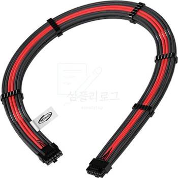 강원전자 넷메이트 PCI E 5.0 12VHPWR 슬리빙 케이블 0.6m 블랙 레드 본체