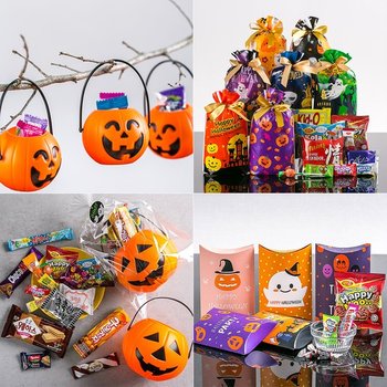 할로윈 파티 간식 선물세트 10개 무료배송 무료라벨 호박 바구니 상자 가랜드 사탕 답례품