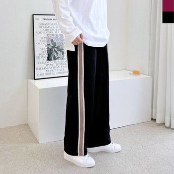 GTT G278M 남자 커플 트레이닝 테잎 트랙 와이드 팬츠 (WFFZVAT)