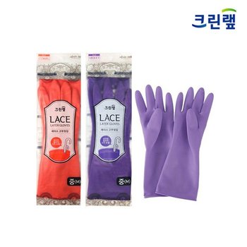 크린랩 레이스고무장갑 중_1박스50켤레
