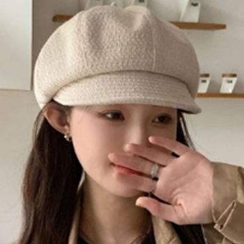 여자 IN68EV22 영국 아이보리 신문 뉴스보이 베레모 챙 빵모자