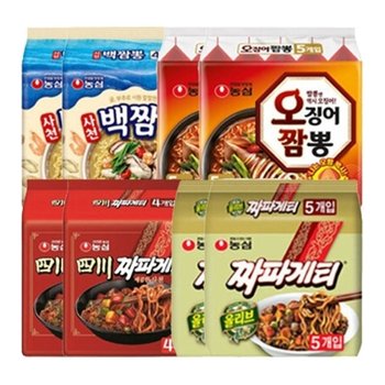 짜파게티 10입+사천짜파게티8입+오징어짬뽕10입+사천백짬뽕8입(총 36봉)