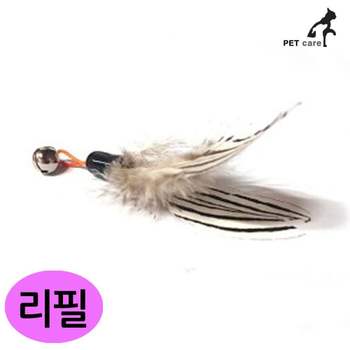 고양이 장난감 플라잉 낚시대 리필 흰줄 애완용