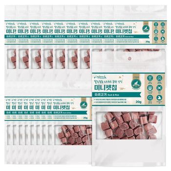 강아지간식 WUDA3420 전연령 큐브형 훈련간식 20g 오리 20봉지