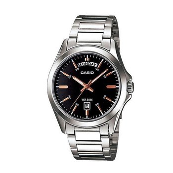 카시오 MTP-1370D-1A2 남성 라운드 아날로그 메탈 손목 시계