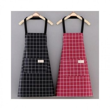 앞치마   주방 방수 체크무늬 예쁜  (48qvN)