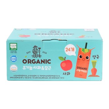 롯데칠성음료 오가닉 사과 당근 주스 125ml 24개