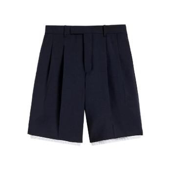 26 SS 질샌더 더블 레이어드 울 쇼츠 J22KA0329J41444 TP445153098